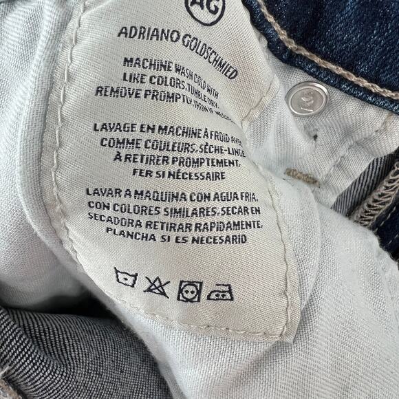 AG Adriano Goldschmied Blue Jeans Super Skinny Legging Ankle Raw Hem Size 26 - Picture 8 of 8